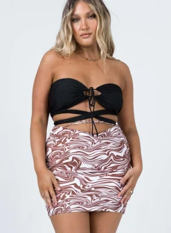 Princess Polly Hunter Mini Skirt Zebra   Brown Fashion