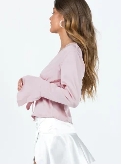 Princess Polly Hunton Long Sleeve Top  Pink Sale