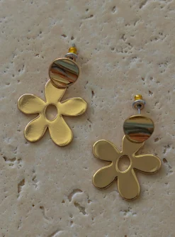 Princess Polly Huston Flower Earrings  Gold Best