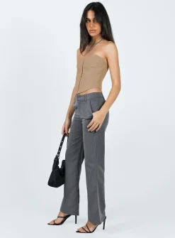 Princess Polly Hutchinson Pants  Grey Fashion