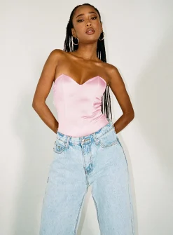 Princess Polly Huttley Bodysuit  Pink Sale