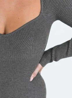 Princess Polly Huttley Knit Romper  Grey Sale