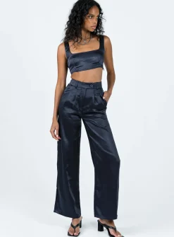 Princess Polly Huxley Satin Set  Navy Hot