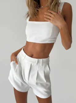 Princess Polly Huxley Short Set  White Shop