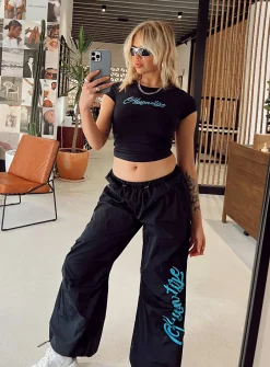 Princess Polly Hypnotize Parachute Pants  Navy Shop
