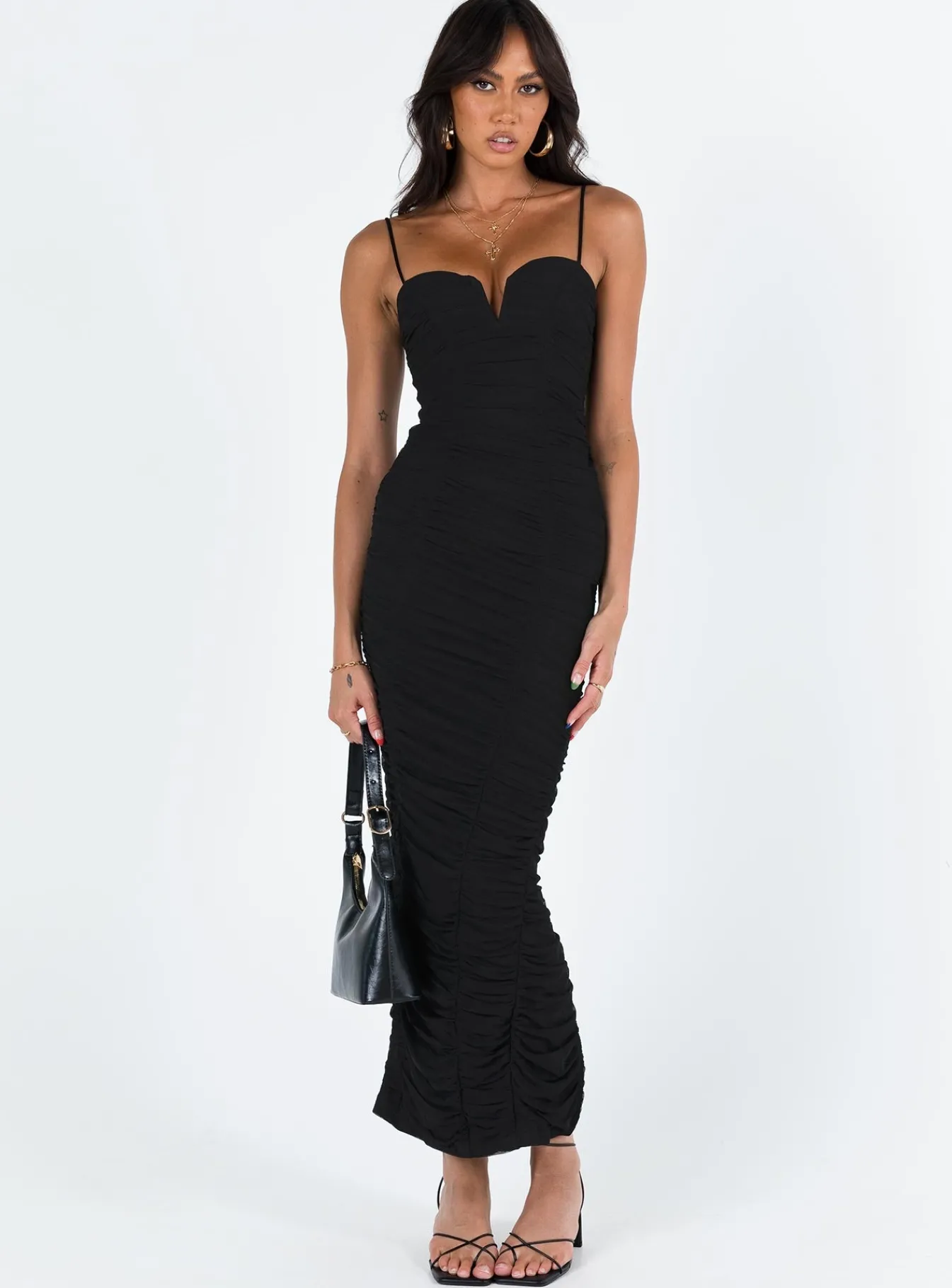 Princess Polly I Want You Maxi Dress Black Hot