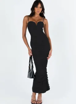Princess Polly I Want You Maxi Dress Black Hot