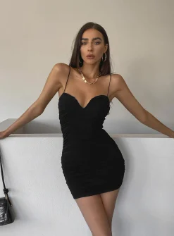 Princess Polly I Want You Mini Dress  Black Outlet