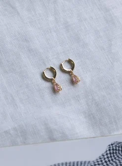 Princess Polly Ice Queen Earrings   Gold / Pink Flash Sale