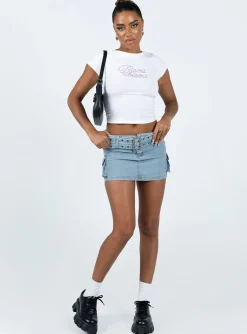 Princess Polly Iconic Cargo Mini Skirt  Denim Discount