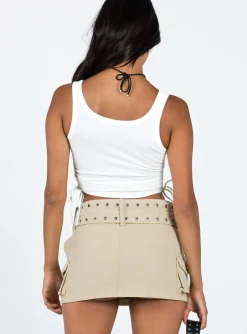 Princess Polly Iconic Cargo Mini Skirt  Beige Clearance