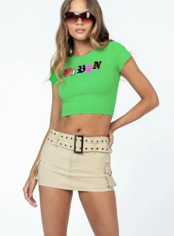 Princess Polly Iconic Cargo Mini Skirt  Beige Clearance