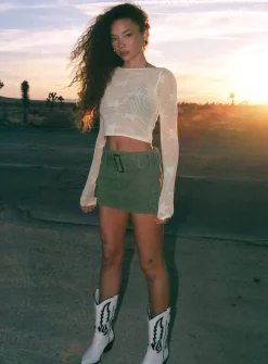 Princess Polly Iconic Cargo Mini Skirt Khaki   Green Hot