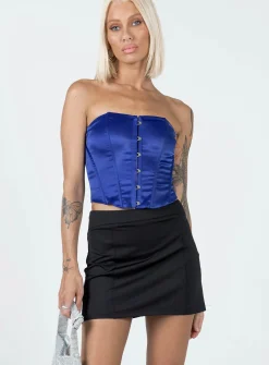 Princess Polly Ilina Mid Rise Mini Skirt  Black Sale