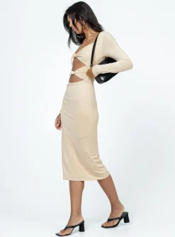 Princess Polly Illias Midi Dress Biege   Beige Sale