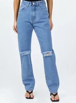 Princess Polly I'M Fine Mom Jeans Mid Wash  Denim Store
