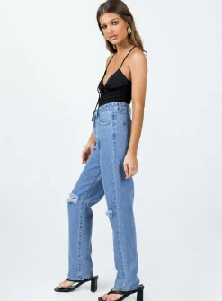 Princess Polly I'M Fine Mom Jeans Mid Wash  Denim Store