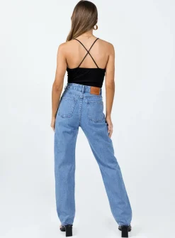 Princess Polly I'M Fine Mom Jeans Mid Wash  Denim Store