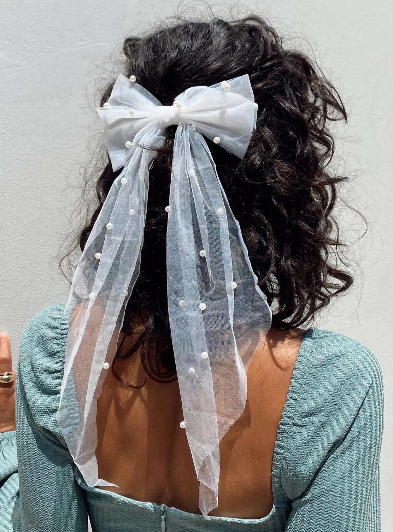Princess Polly Imi Hair Bow White New