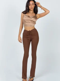 Princess Polly Imogen Pants  Brown Discount