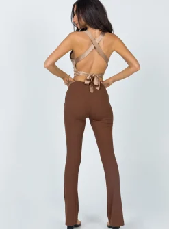 Princess Polly Imogen Pants  Brown Discount
