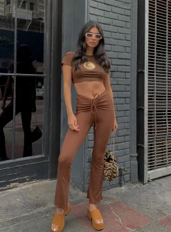 Princess Polly Imogen Pants  Brown Discount