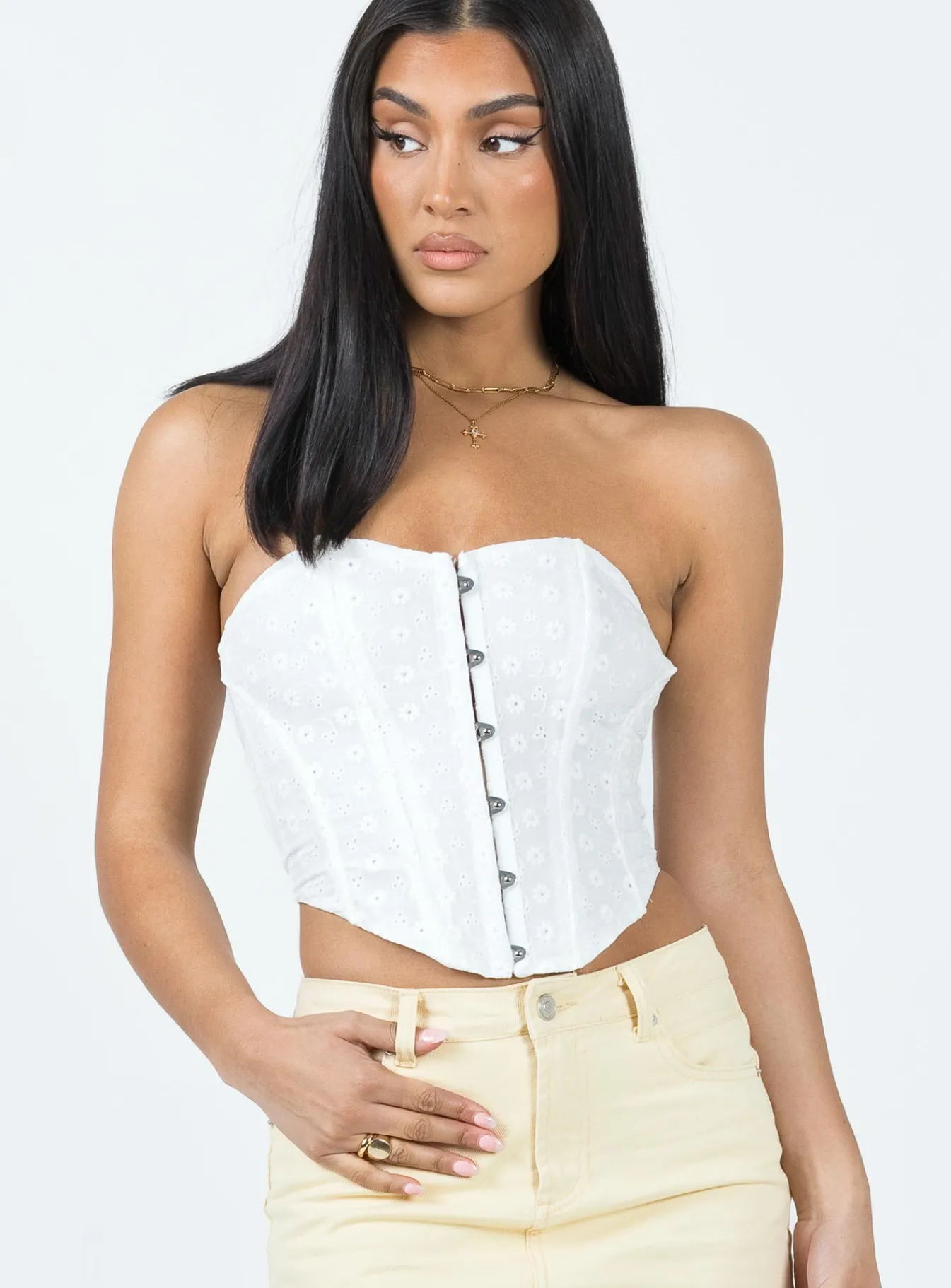 Princess Polly In The Moment Strapless Topbroderie White Fashion