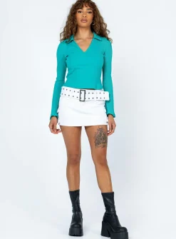 Princess Polly Inari Long Sleeve Top Green Flash Sale