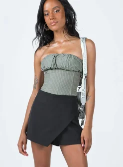 Princess Polly Indianna Cross Over Skort  Black Hot