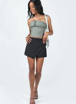 Princess Polly Indianna Cross Over Skort  Black Hot