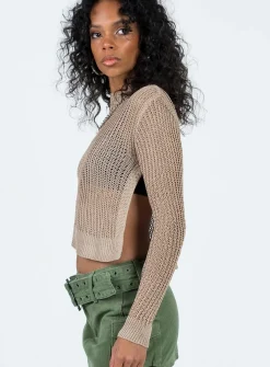 Princess Polly Indianna Sweater  Beige Outlet