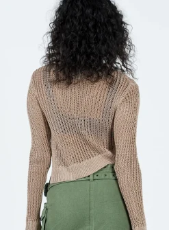 Princess Polly Indianna Sweater  Beige Outlet