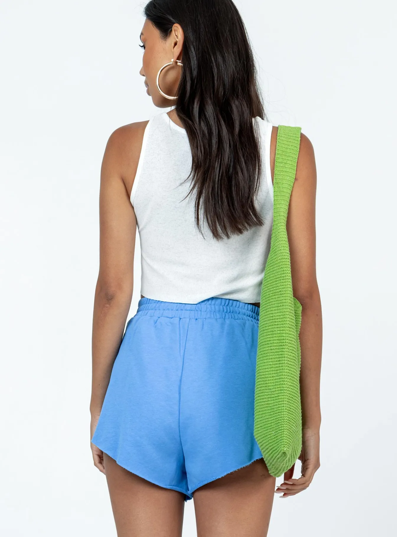 Princess Polly Ines Fleece Shorts Blue Flash Sale