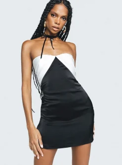 Princess Polly Irena Strapless Mini Dress  Black / White Store