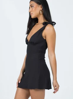 Princess Polly Island Time Mini Dress  Black Fashion