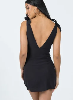 Princess Polly Island Time Mini Dress  Black Fashion