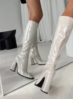 Princess Polly Ivanna Boots  Off White Sale