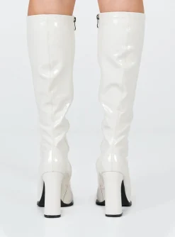 Princess Polly Ivanna Boots  Off White Sale