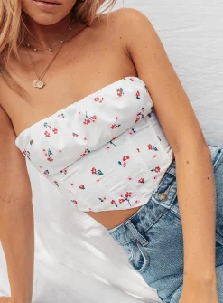 Princess Polly Ivy Bustier   White Floral Best Sale