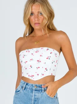 Princess Polly Ivy Bustier   White Floral Best Sale