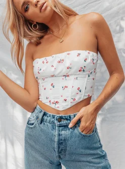 Princess Polly Ivy Bustier   White Floral Best Sale