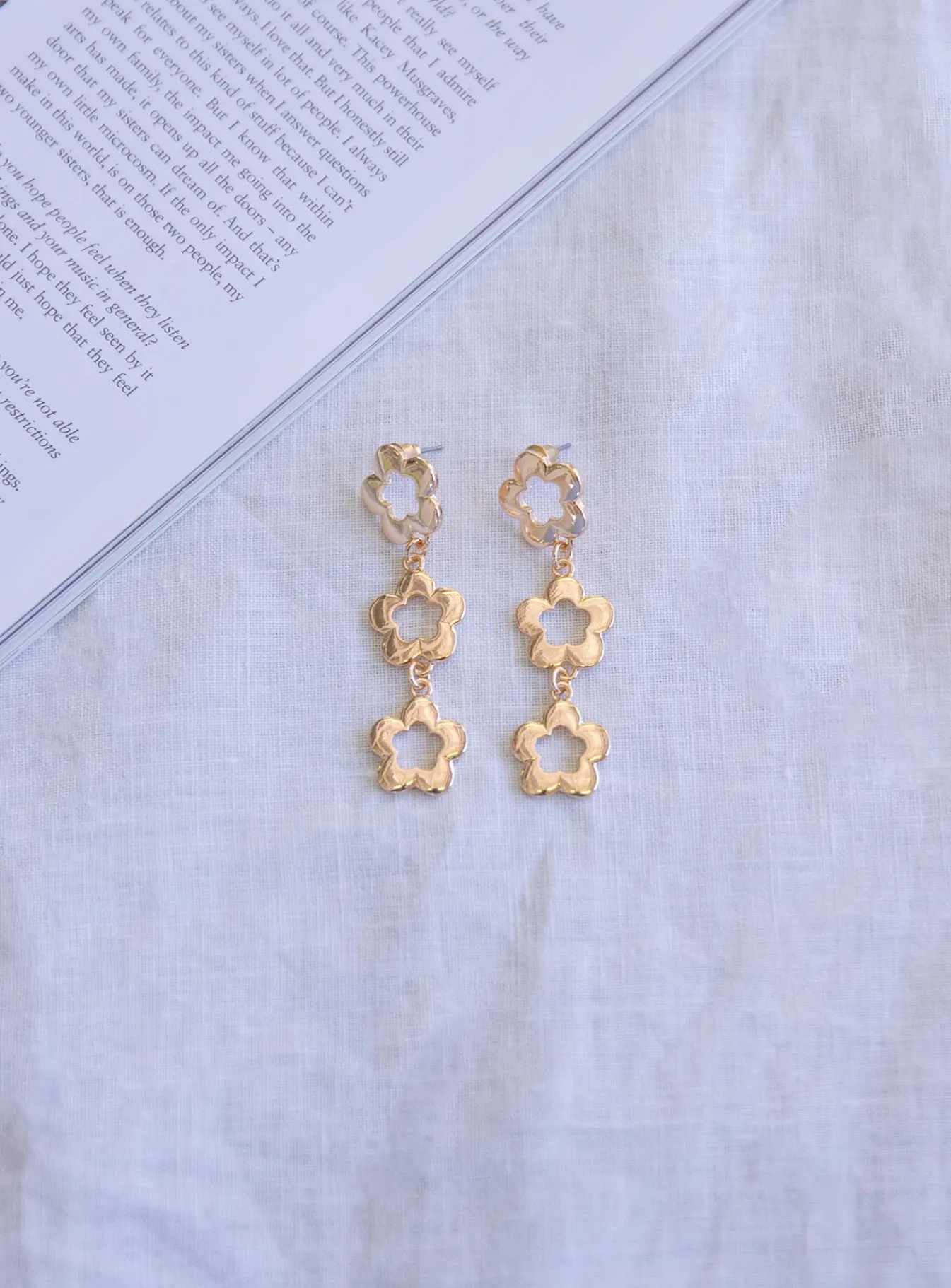 Princess Polly Ivy Fleur Earrings Gold Outlet