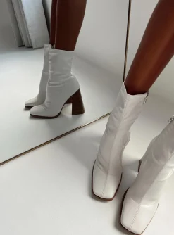 Princess Polly Izuka Ankle Boots  White Best