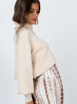 Princess Polly Izzy Turtleneck Sweater Cream   Off White Discount