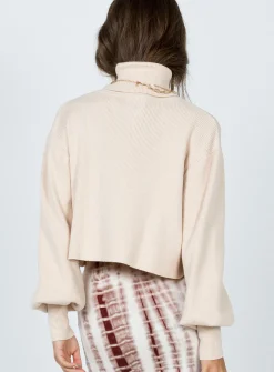 Princess Polly Izzy Turtleneck Sweater Cream   Off White Discount
