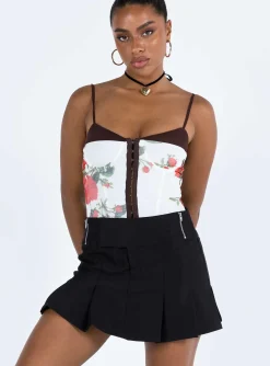 Princess Polly Jack Mini Skirt  Black Discount