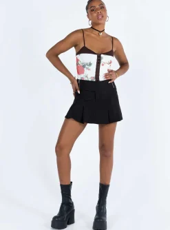 Princess Polly Jack Mini Skirt  Black Discount