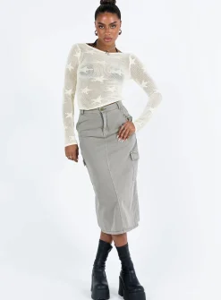 Princess Polly Jacko Midi Cargo Skirt  Olive Green Best