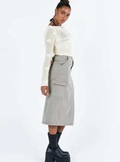 Princess Polly Jacko Midi Cargo Skirt  Olive Green Best