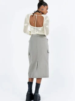 Princess Polly Jacko Midi Cargo Skirt  Olive Green Best